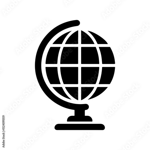 Black Outline Illustration of Globe