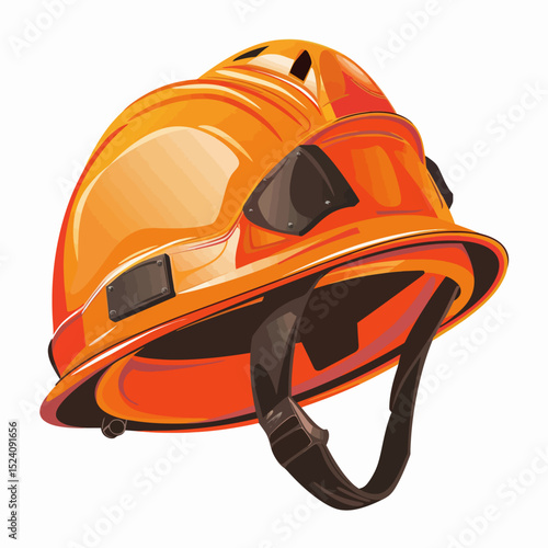 Orange rescue helmet isolated 