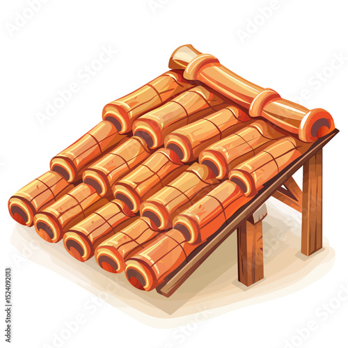 Rooftile on white background 