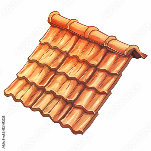 Vector illustration of a rooftile 
