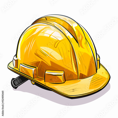Yellow safety helmet vector illustration 