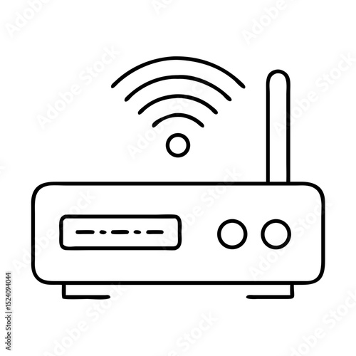 Wireless internet router icon. High speed internet connection symbol, home network device illustration. Modern wifi router graphic for website, app, or housewarming e commerce.