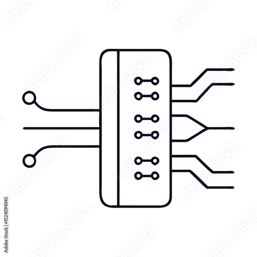 Housewarming gift electronic circuit board illustration.  Detailed wiring and electronics components are depicted in this image.