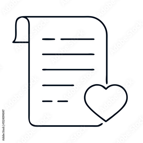 Wishlist icon with heart. Simple wishlist design, perfect for online stores and apps.  Create a charming wishlist image for e-commerce websites, social media, and housewarming gift guides.
