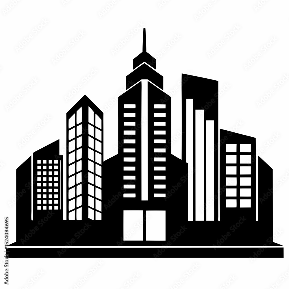 Obraz premium buildings silhouettes set