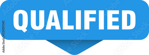 qualified sticker. qualified sign on transparent background