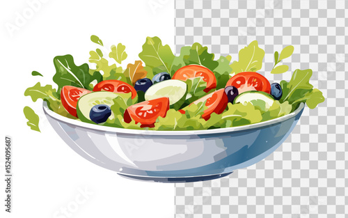 simple flat vector a fresh salad in bowl