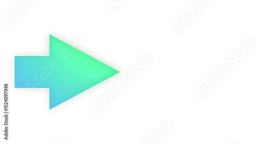 左から右へ延びる矢印アニメーション(白背景）（グラデーション）（緑）