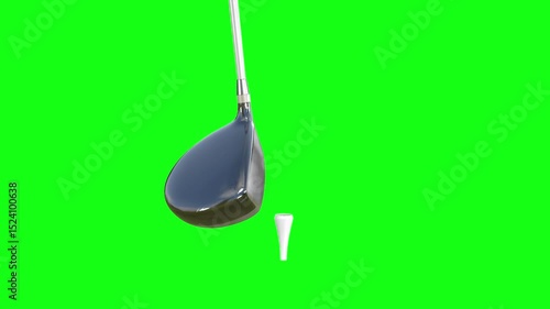 Golf Club Iron hits the Golf ball Left angle