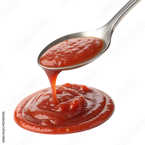 Ketchup Splash 3d icon in cartoon plastic style minimal isolated on transparent white background