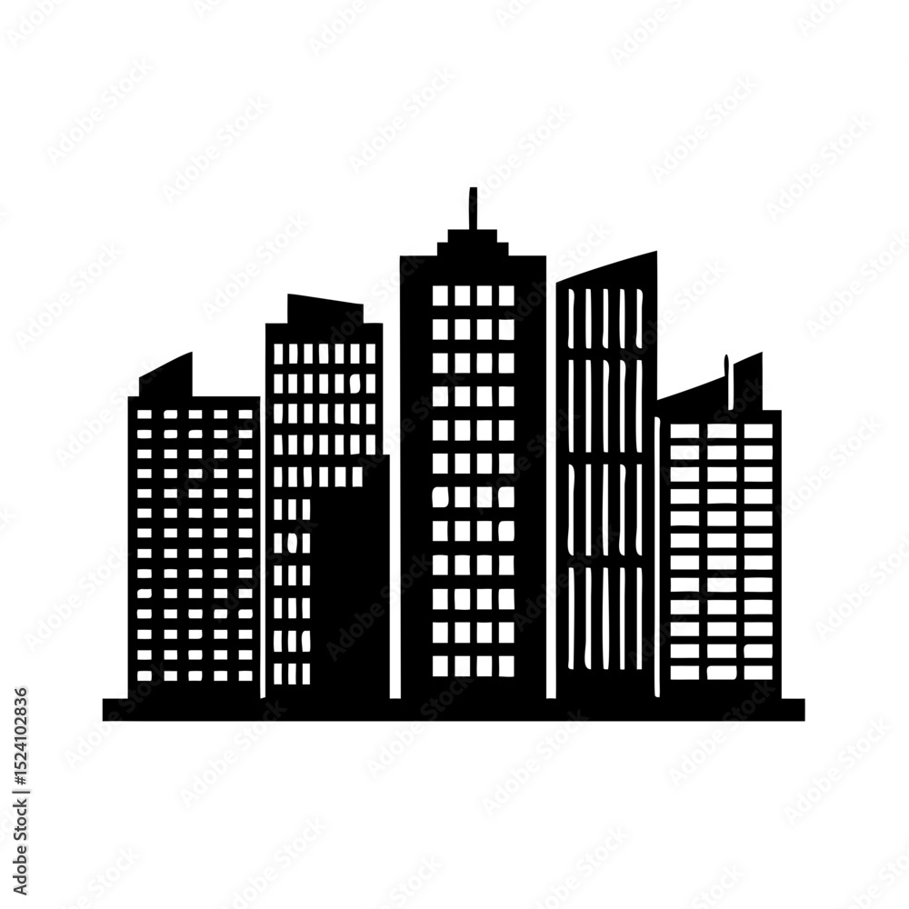 Fototapeta premium city buildings vector illustration