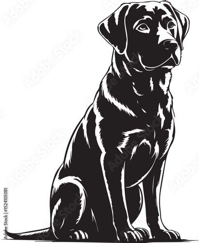 Majestic Black Labrador Retriever Silhouette A Classic Canine Image