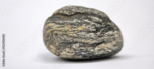 Natural river stones on white background