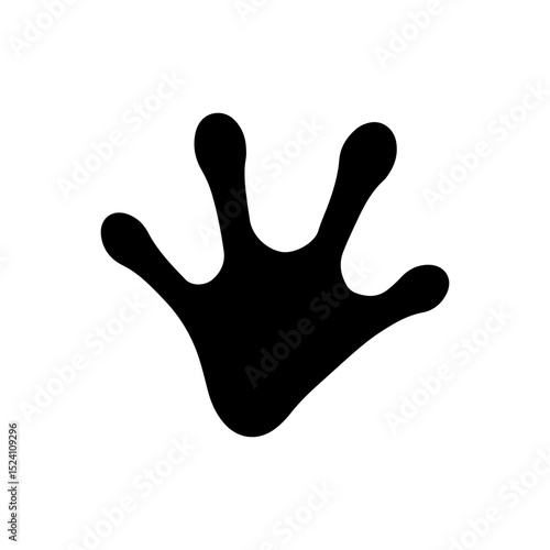 Frog footprint silhouette vector flat illustration design.