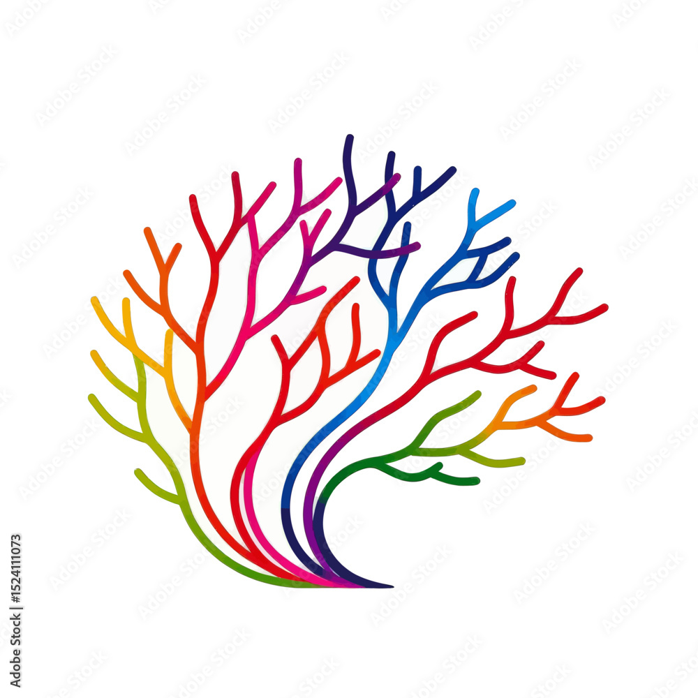 Fototapeta premium Colorful-abstract-tree-branch-vector-graphic-design-illustration