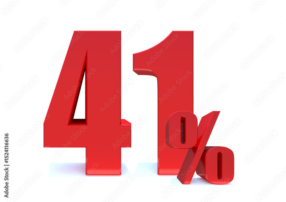 Obraz premium 41 Percent off 3d Sign on White Background, Special Offer 41% Discount Tag, Sale Up to 41 Percent Off,big offer, Sale, Special Offer Label, Sticker, Tag, Banner, Advertising, offer ... See More 