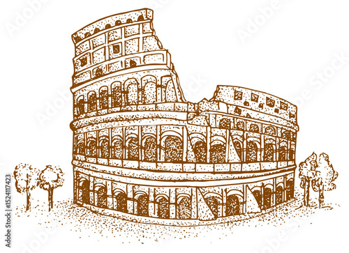 Vintage Colosseum Building