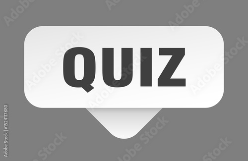 quiz sticker. quiz sign isolated on gray background