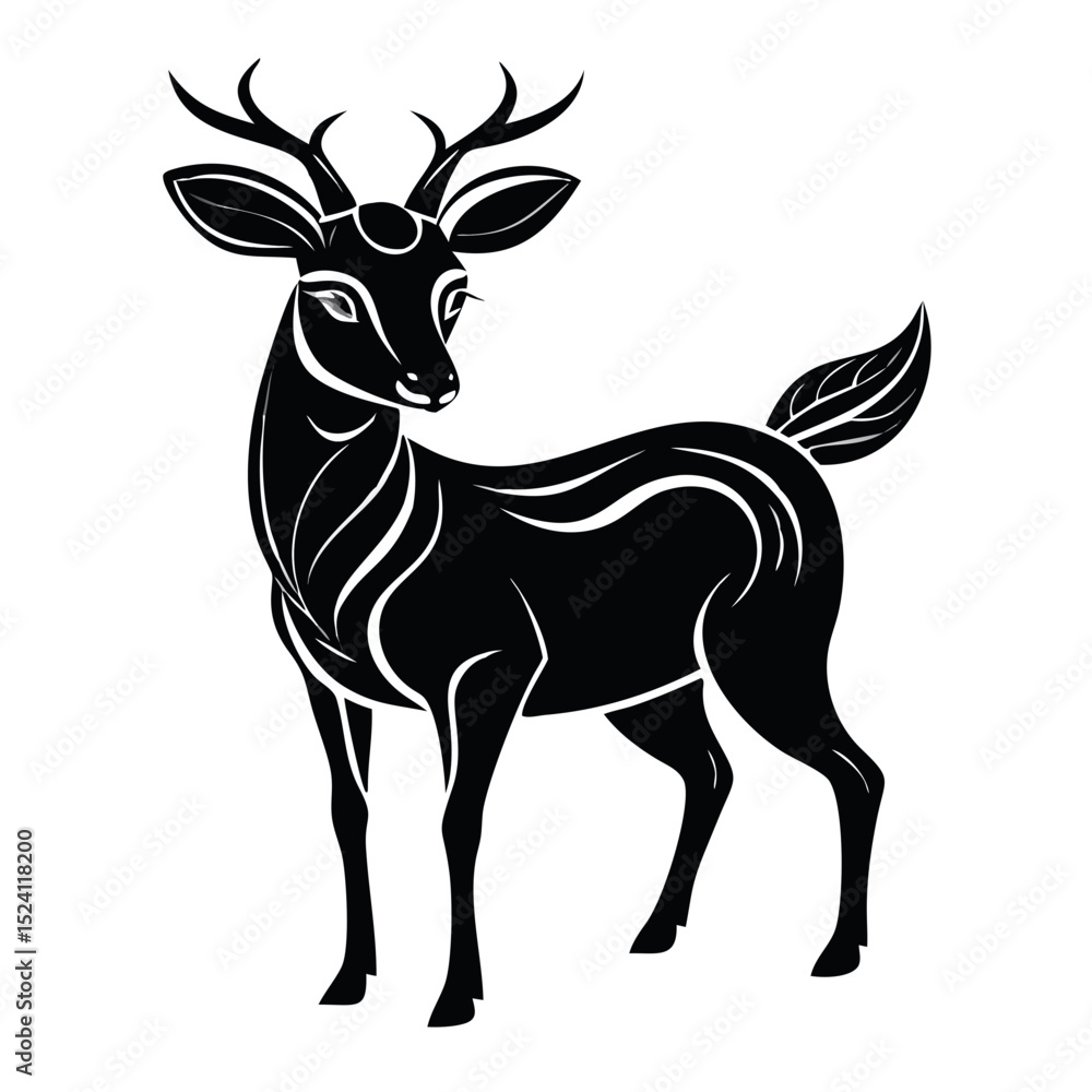 Fototapeta premium silhouette of a deer
