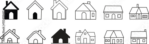 Simple house . Smart home icon collection. Main page pictogram in filled, thin line, outline editable Stroke. House, Technology, Wireless. Professional vector icon.