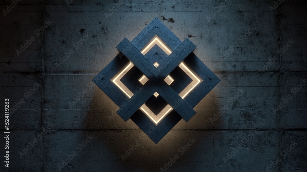 Obraz premium Illuminated geometric wall decor