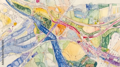 Colorful abstract urban plan