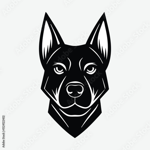 Dog head logo template illustration vector