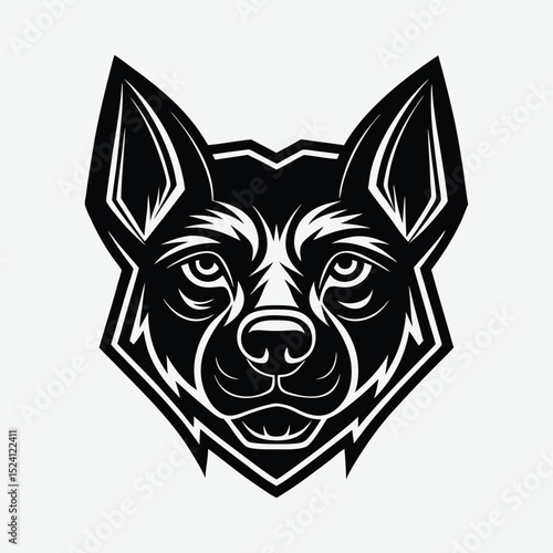 Dog head logo template illustration vector