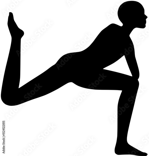 Silhouette of a Person Stretching in a Yoga Pose