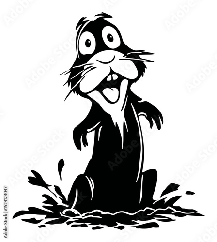 Happy Cartoon Sun Character with Palette and Brush in Hand, Hand-Drawn Style