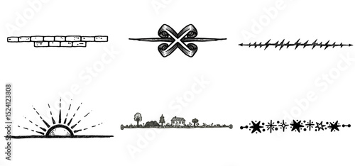 Minimal hand-drawn divider in black sketch style with expressive lines