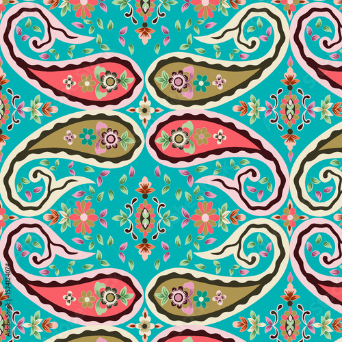 Colourfull Mango motif Mughal handmade with texure design Ready to Print