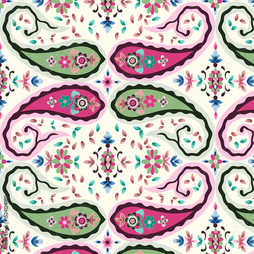 Colourfull Mango motif Mughal handmade with texure design Ready to Print