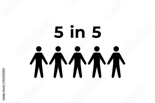 5 in 5 Representation of a Proportion human figure icon statistic prevalence