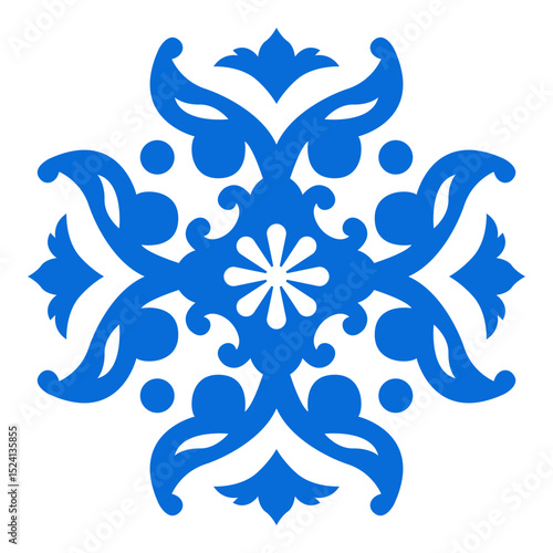 Georgian Decorative Tile Minimal Folk Mandala Design for DIY Decor