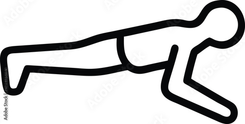 Person Doing Pushups – Fitness, Strength Training, and Workout Exercise Illustration

