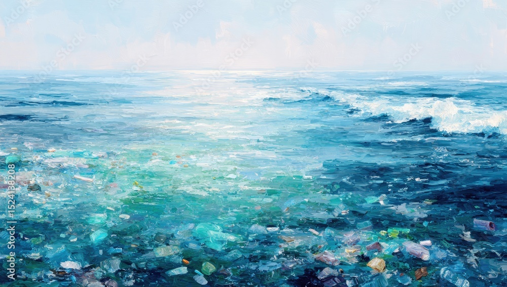 Fototapeta premium Ocean pollution, plastic debris