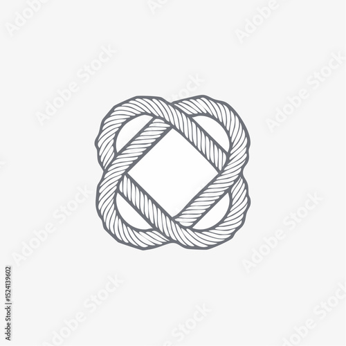 Intertwined Rope Knot Nautical Graphic Design Element