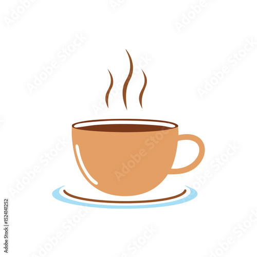 A warm cup of coffee on a saucer