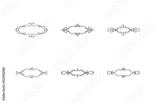 set of calligraphic design elements