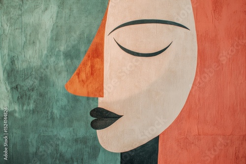 clean modern mint green and terracotta colour abstract art with an face hidden --ar 3:2 --raw --v 6.1 Job ID: d7c74ed3-2fa5-4a06-b94a-178bb698cf68