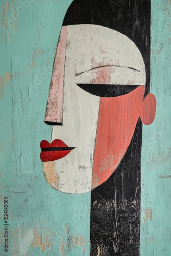 Wallpaper Mural clean modern mint green bordeaux red abstract art  Torontodigital.ca