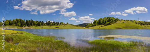 Panoramic view of a beautiful lake in Sakarya province.Sultanpinar Plateau