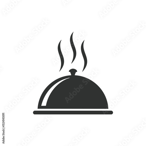 Hot food restaurant dish server icon symbol