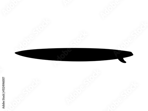 Side view surf board silhouette vector flat illustration design.