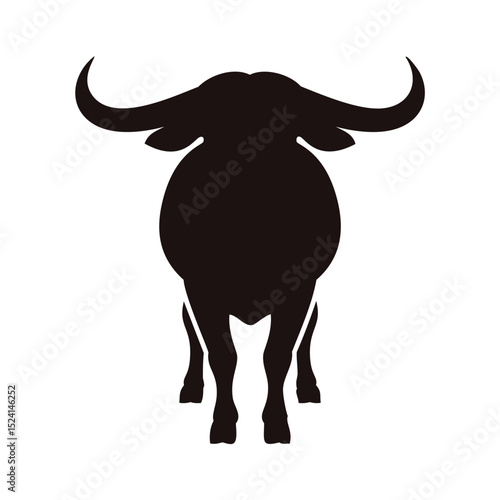 Majestic water buffalo silhouette powerful animal