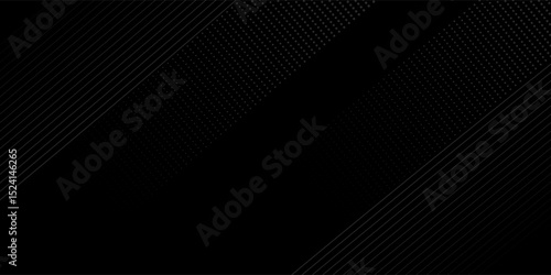 Black oblique straight line background. Masculine dark linear abstract wallpaper. Elegant luxury striped gradient texture. Grey diagonal lines backdrop for flyer, banner, poster, presentation.