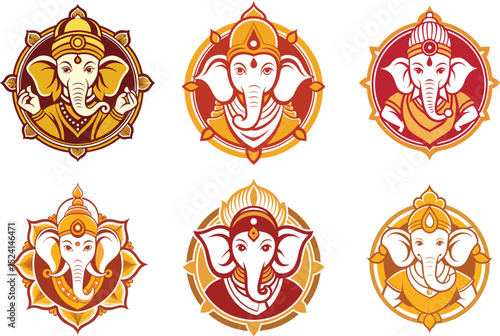 Six Elegant Ganesha Designs Perfect for Logos Branding and Indian Cultural Designs
