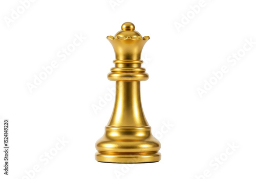 Wallpaper Mural A golden chess queen piece stands isolated on transparent background Torontodigital.ca
