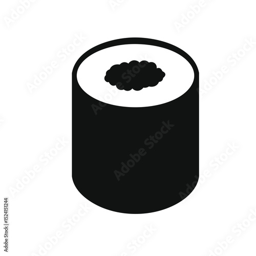 Single piece of sushi with caviar topping